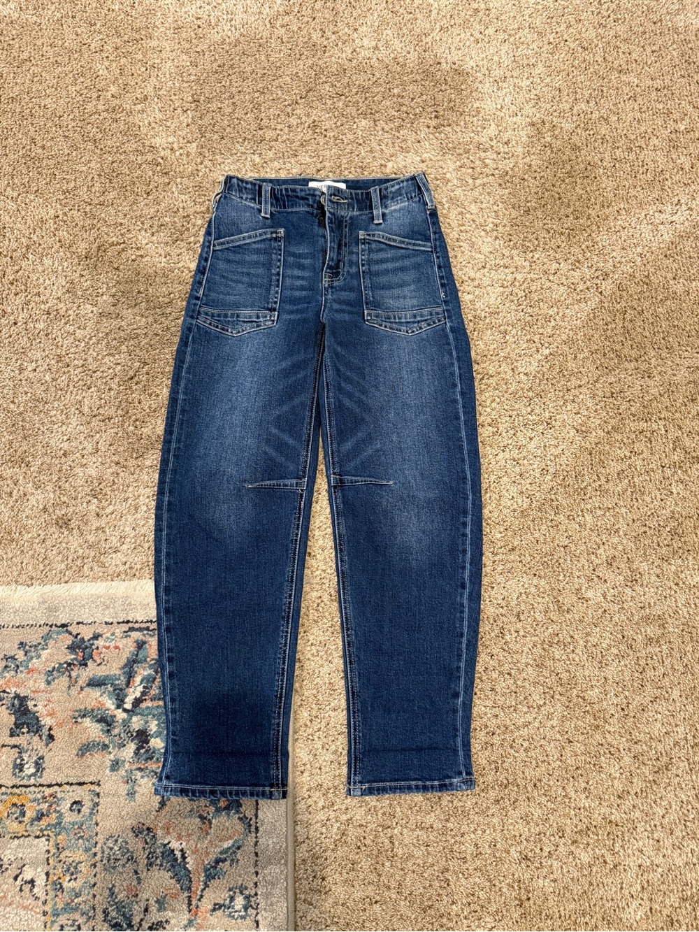 Vervet Girls High-Rise Dark Wash Denim Jeans Barrel Jeans Size 10